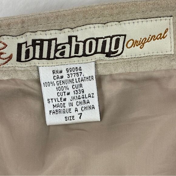 Billabong Vintage Suede Leather A Line Skirt Taupe Tan Juniors 7 - Picture 7 of 8